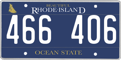 RI license plate 466406