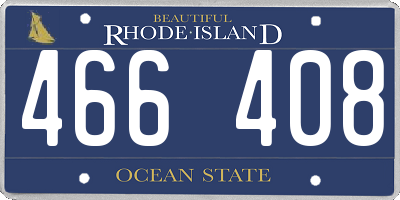 RI license plate 466408