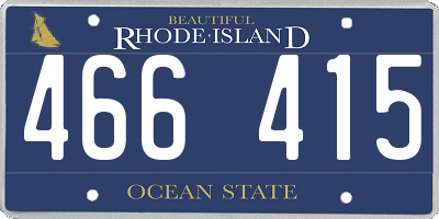 RI license plate 466415