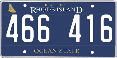 RI license plate 466416