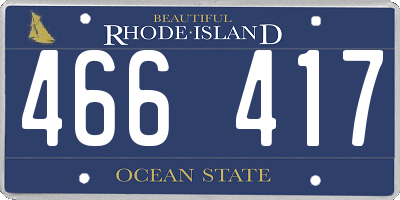 RI license plate 466417