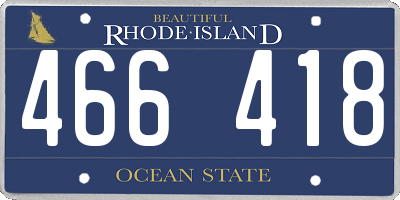 RI license plate 466418