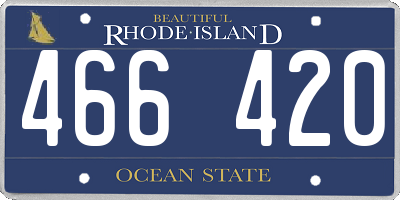 RI license plate 466420