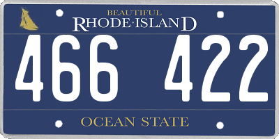 RI license plate 466422