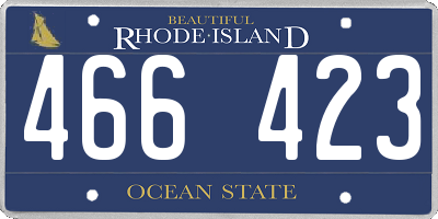 RI license plate 466423
