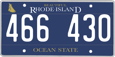 RI license plate 466430