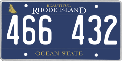RI license plate 466432