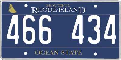 RI license plate 466434