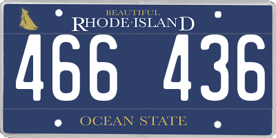 RI license plate 466436