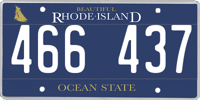 RI license plate 466437