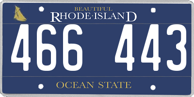 RI license plate 466443