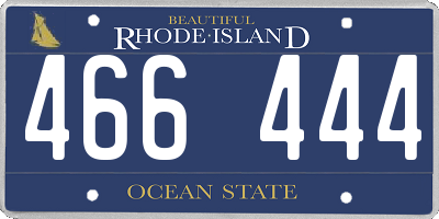 RI license plate 466444