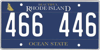 RI license plate 466446