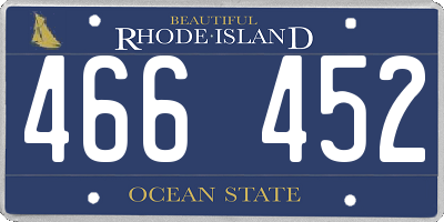 RI license plate 466452
