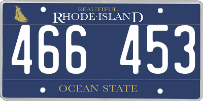 RI license plate 466453