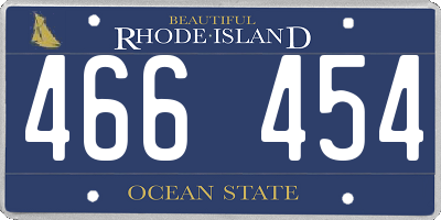 RI license plate 466454