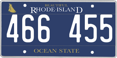 RI license plate 466455