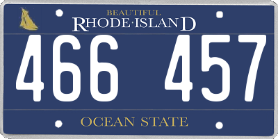 RI license plate 466457