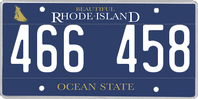 RI license plate 466458