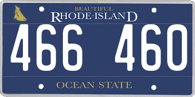 RI license plate 466460