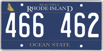 RI license plate 466462