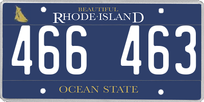 RI license plate 466463