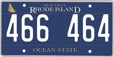 RI license plate 466464