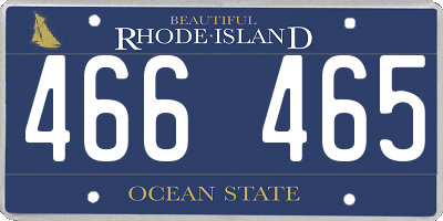 RI license plate 466465