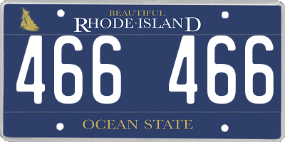 RI license plate 466466