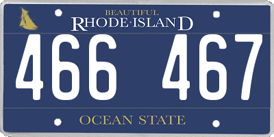 RI license plate 466467
