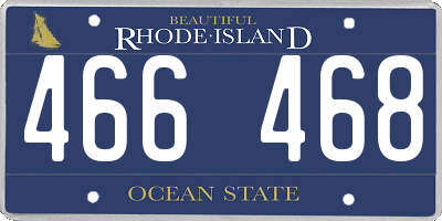 RI license plate 466468