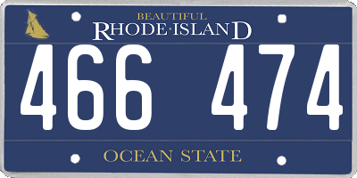 RI license plate 466474