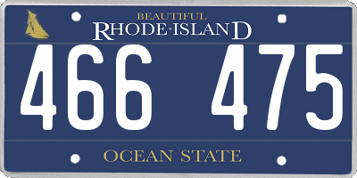 RI license plate 466475
