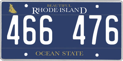RI license plate 466476