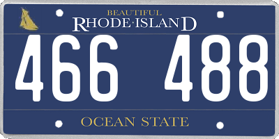 RI license plate 466488