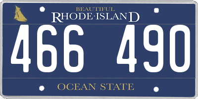 RI license plate 466490