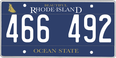 RI license plate 466492