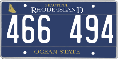 RI license plate 466494