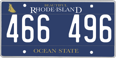 RI license plate 466496