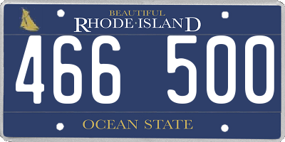 RI license plate 466500