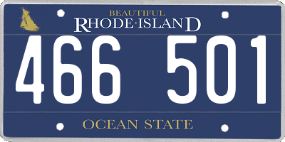 RI license plate 466501