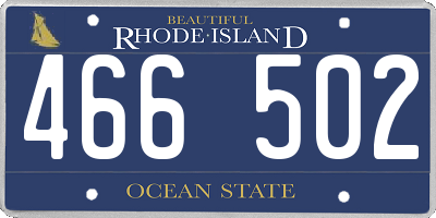 RI license plate 466502