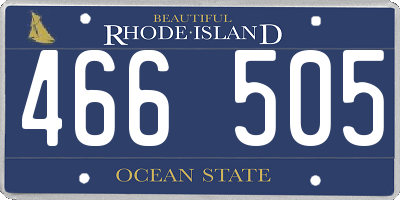 RI license plate 466505