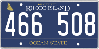 RI license plate 466508