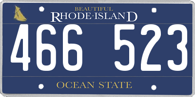 RI license plate 466523