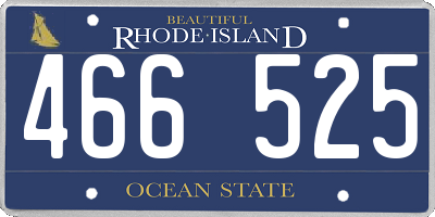 RI license plate 466525