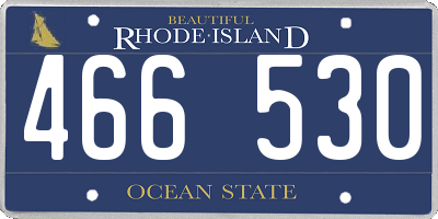 RI license plate 466530