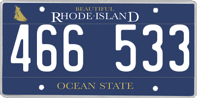RI license plate 466533