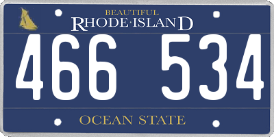 RI license plate 466534