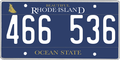RI license plate 466536